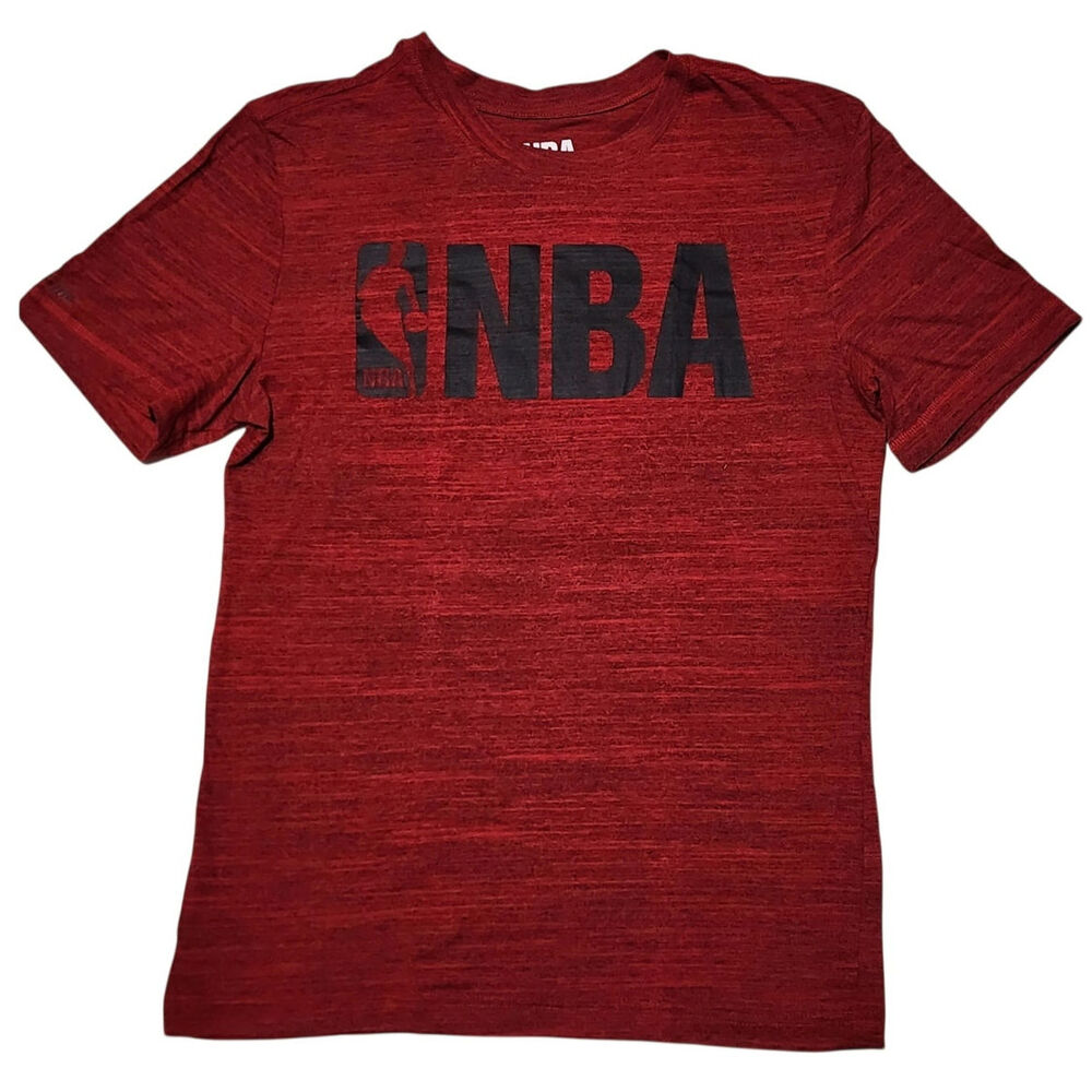 NBA Logo T-Shirt Heather Red Black Men's Medium